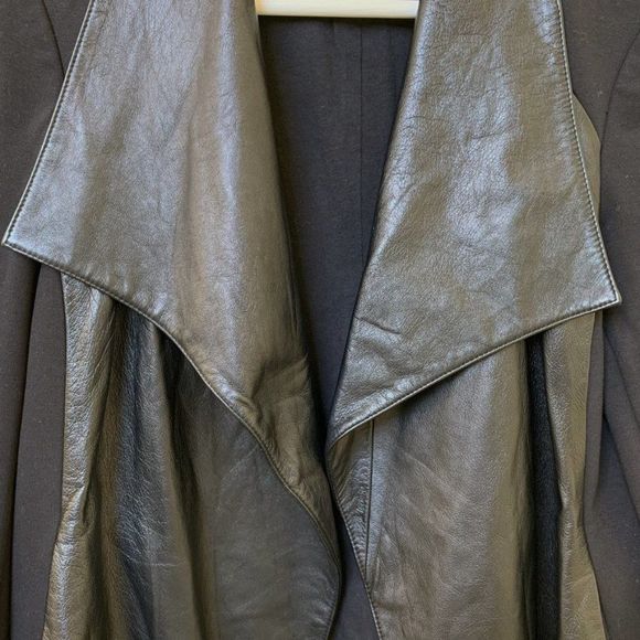 Theory Leather and Jersey Blazer - Picture 3 of 9